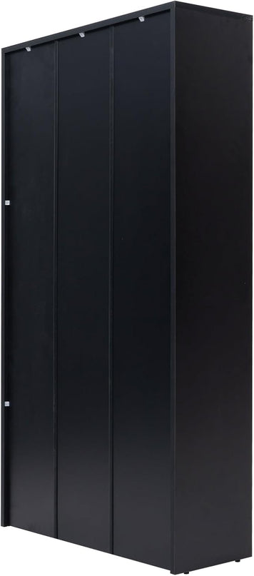 STARY 5 Shelf Black Bookcase 60 inch Tall Wood Bookshelf for Bedroom - LeafyLoom