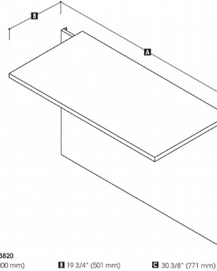 Bestar Connexion Desk Bridge, 40W, Slate & Sandstone - LeafyLoom