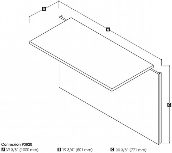 Bestar Connexion Desk Bridge, 40W, Slate & Sandstone - LeafyLoom