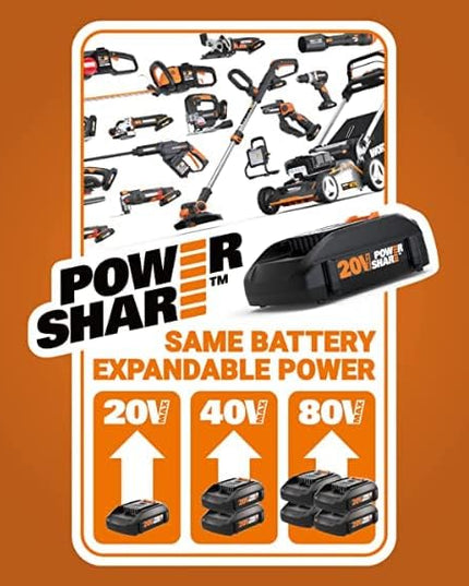 Worx 40V TURBINE Leaf Blower Cordless with Battery and Charger, Brushless Motor Blowers for Lawn Care, Compact and Lightweight Cordless Leaf Blower WG584.9 – Tool Only - LeafyLoom