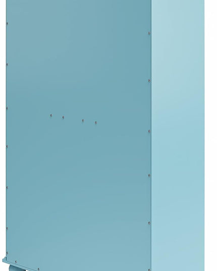 Ameriwood Home Aaron Lane Bookcase with Sliding Glass Doors, Pale Blue - LeafyLoom