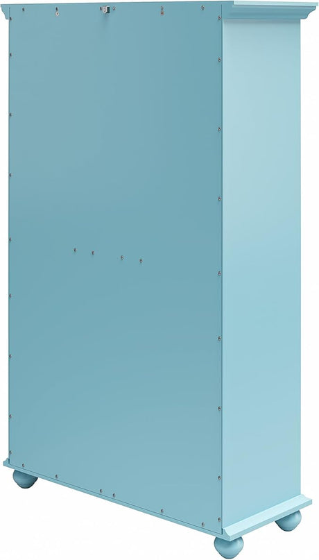 Ameriwood Home Aaron Lane Bookcase with Sliding Glass Doors, Pale Blue - LeafyLoom