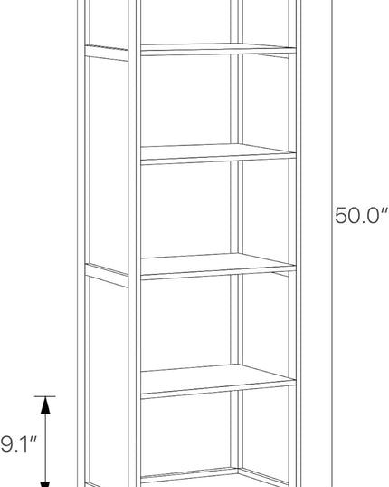 MoNiBloom Bamboo 5 Tier Free Standing Narrow Bookcase Display Storage Shelves Collection Décor Furniture for Home Office Living Room, Brown - LeafyLoom