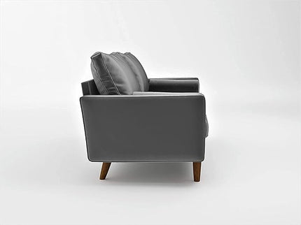 Womble Velvet Upholstered Living Room Diamond Tufted Chesterfield Sofa with Gleaming Nailheads, Grey - LeafyLoom