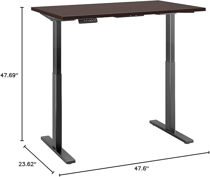 Bush Business Furniture Move 60 Electric Ergonomic Sit-Stand Computer Table for Home and Professional Office, 48W x 24D, Mocha Cherry - LeafyLoom
