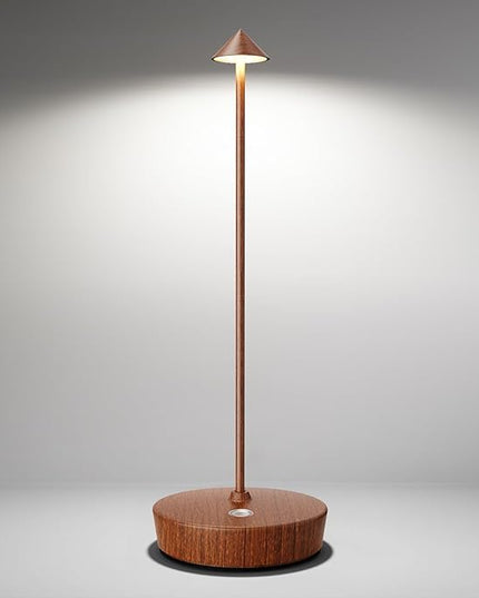 Cordless Table Lamps Rechargeable, 6000mAh Battery Operated LED Desk Lamp Outdoor Waterproof Portable Touch Dimmable Table Light for Patio Restaurant Dining Home Wood Grain - LeafyLoom