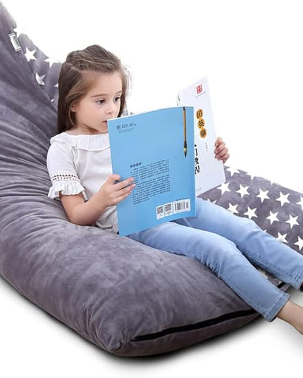Stuffed Animal Storage Bean Bag Chair Cover, Plush Toys Organizer, Animals Doll Holder, Extra Large Lounger Designed with Handle and Zipper Super Soft for Kids and Teans -Stars Style - LeafyLoom