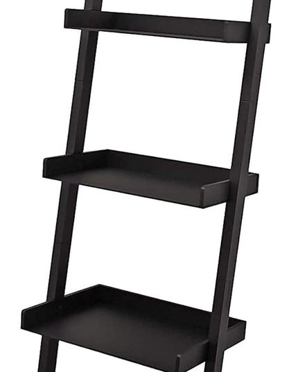 Kiera Grace Providence Hadfield 5 Tier Ladder Shelf Modern Leaning Bookshelf Storage Rack for Home, Office, 18" x 67", Black - LeafyLoom