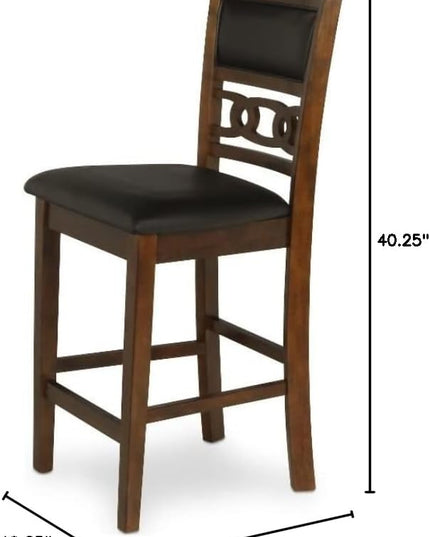 New Classic Furniture Gia Counter Chairs, Set of 2, Brown - LeafyLoom