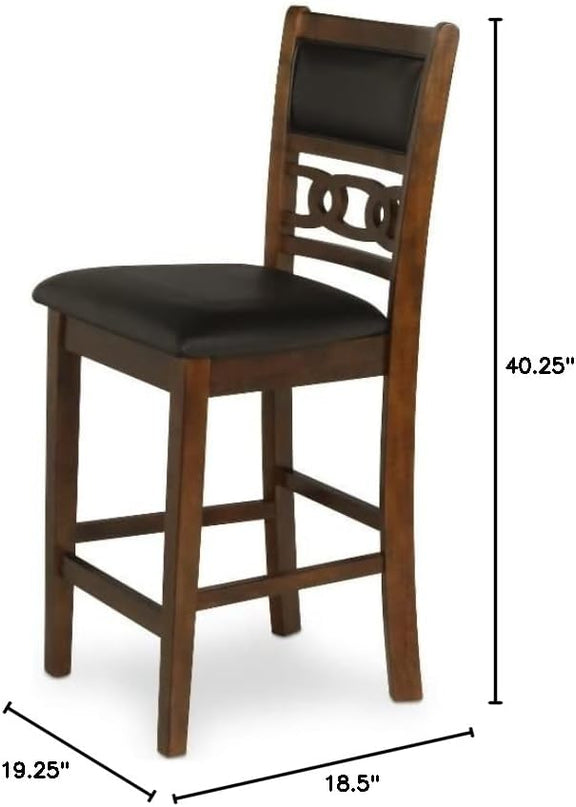 New Classic Furniture Gia Counter Chairs, Set of 2, Brown - LeafyLoom