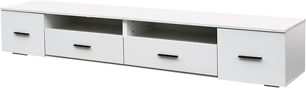 NicBex TV Stand for 90 Inch TV Modern TV Media Console Table with 4 Storage Drawers,Entertainment Center with Storage for Living Room,82.68 Inch,White - LeafyLoom