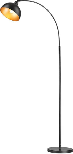 Arch Floor Lamp with Remote Control, Farmhouse Industrial Standing Lamp, 70” Dimmable Tall Lamp with 360° Adjustable Hanging Metal Shade, Over Couch Lamps with 9W LED Bulb (Black) - LeafyLoom