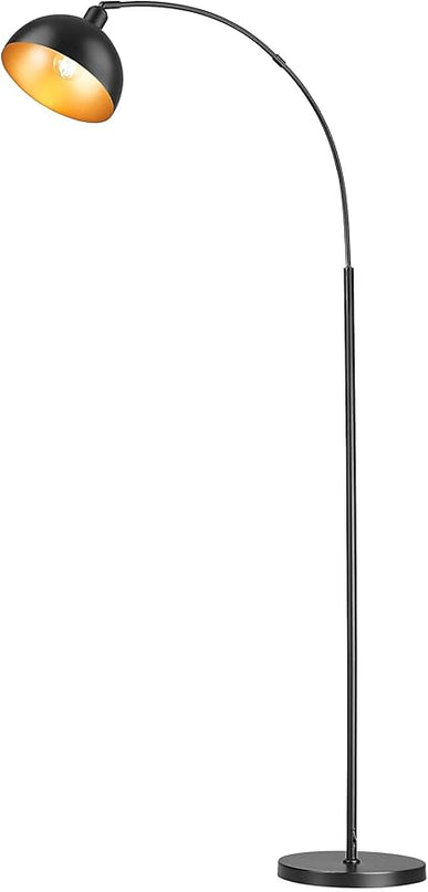 Arch Floor Lamp with Remote Control, Farmhouse Industrial Standing Lamp, 70” Dimmable Tall Lamp with 360° Adjustable Hanging Metal Shade, Over Couch Lamps with 9W LED Bulb (Black) - LeafyLoom
