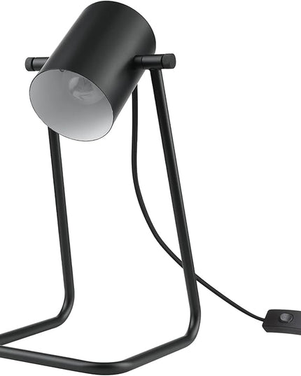 Globe Electric 52299 Sahara 14" Desk Lamp, Matte Black, Swing Shade, in-Line On/Off Rocker Switch - LeafyLoom