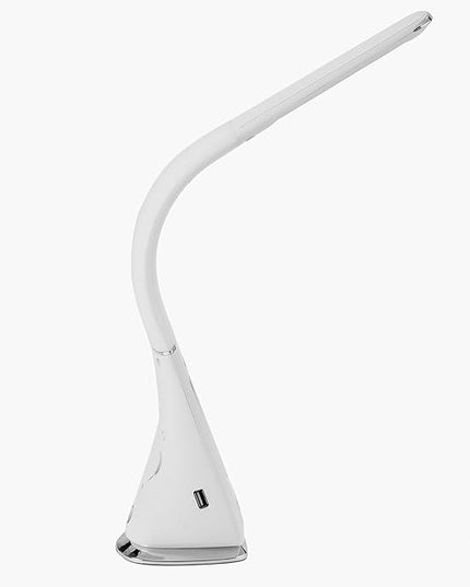 iHome Desk Lamp for Bedroom, Reading Light with Alarm Clock and USB Charging – White (IL100W) - LeafyLoom