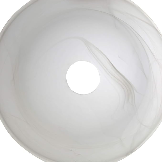 LIGHTACCENTS Alabaster White Glass Lamp Shade Replacement for Floor Lamp - Lamp Shade for Floor Lamps with Medium Base E26 Socket- Floor Lamp Shade - Floor Lamp Replacement Glass (White Marble) - LeafyLoom