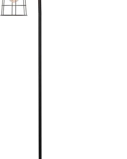 Catalina Lighting 24289-000 Modern Floor Lamp with Caged Shade for Office, Living Room, Dorm or Bedroom, Smart Home Compatible, Bulb Not Included, 60", Black - LeafyLoom