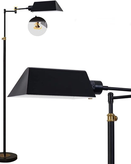 Dimmable LED Pharmacy Floor Lamp for Living Room, Full Range Dimming Bedroom Floor Lamp, Adjustable Height Standing Lamp with 350° Swing Arm - LeafyLoom