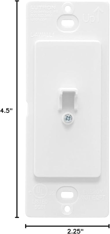 Lutron Aurora Wallplate Bracket For Paddle/Decorator Switch | For use with Aurora Smart Bulb Dimmer | L-AWALL1-WH | White Lutron
