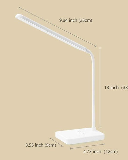Cordless Desk Table Lamp Reading Light Rechargeable Battery 2200m,Touch 3 LED Modes,Dimmable,Small,Gooseneck, Highest 17.7",Lamp for Kids Bedroom Bedside - LeafyLoom