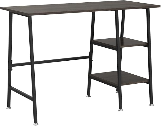 VECELO 43 Inch Computer Modern Student Writing Home-Office, Ladder Desk, Coffee+black Leg - LeafyLoom