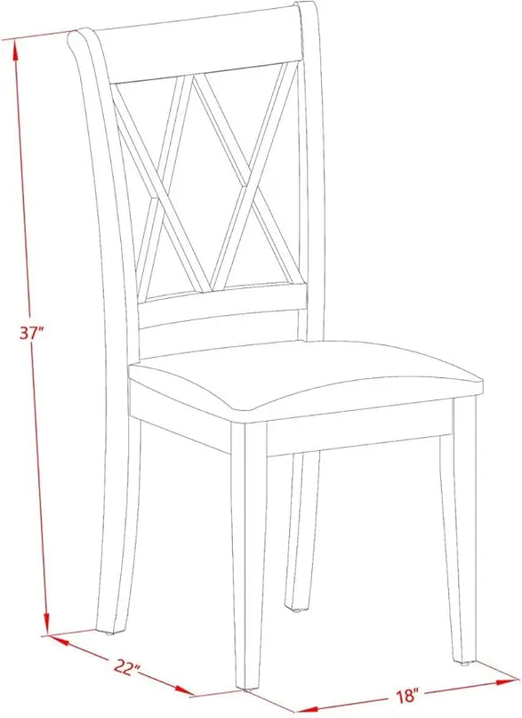 East West Furniture OXCL5-MAH-C Oxford 5 Piece Set for 4 Includes a Square Table and 4 Linen Fabric Kitchen Dining Chairs, 36x36 Inch - LeafyLoom