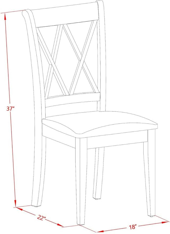 East West Furniture DLCL5-WHI-C Dublin 5 Piece Room Set Includes a Round Dining Table with Dropleaf and 4 Fabric Upholstered Chairs, 42x42 Inch, Linen White - LeafyLoom