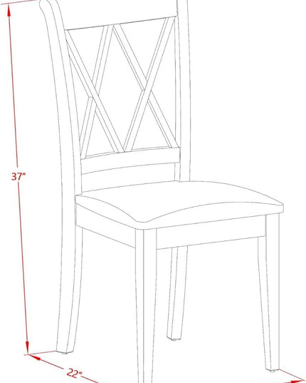 East West Furniture CLC-LWH-C Clarksville Kitchen Dining Chairs - Linen Fabric Upholstered Wood Chairs, Set of 2, Linen White - LeafyLoom