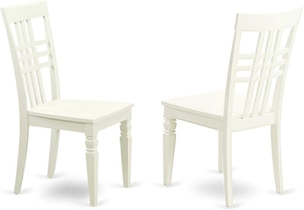 East West Furniture BOLG5-LWH-W 5 Piece Dining Table Set for 4 Includes a Round Kitchen Table and 4 Dinette Chairs, 42x42 Inch, Linen White - LeafyLoom