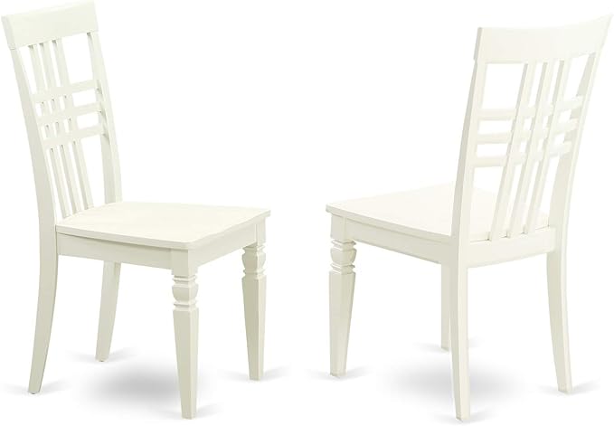 East West Furniture BOLG5-LWH-W 5 Piece Dining Table Set for 4 Includes a Round Kitchen Table and 4 Dinette Chairs, 42x42 Inch, Linen White - LeafyLoom