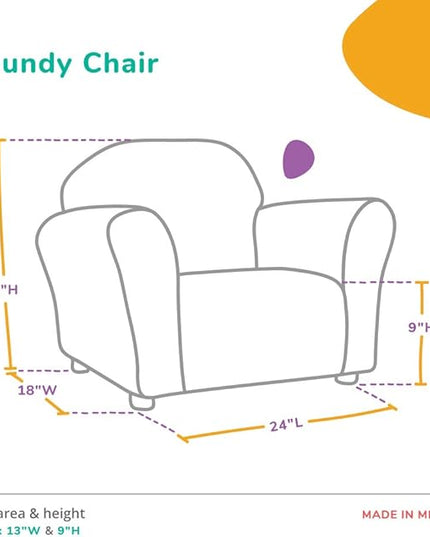 Keet Microsuede Children's Chair, Roundy, Charcoal 24x18x18 Inch (Pack of 1) - LeafyLoom