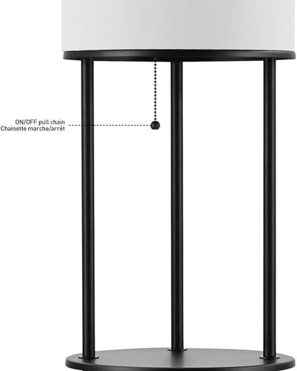 Globe Electric 67042 Versailles Floor lamp, 57.5 in, Matte Black, Shelves - LeafyLoom