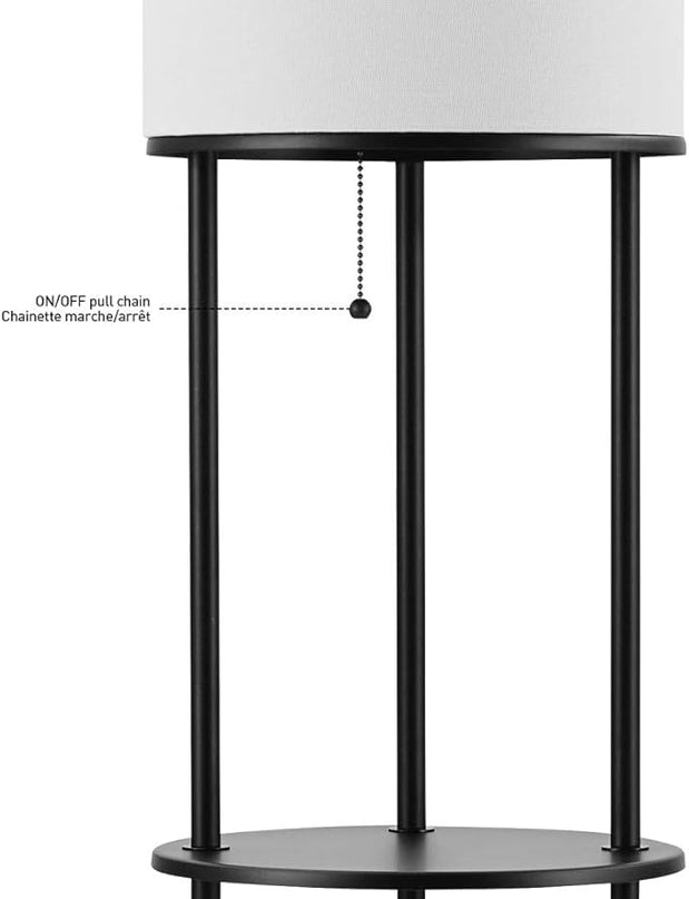 Globe Electric 67042 Versailles Floor lamp, 57.5 in, Matte Black, Shelves - LeafyLoom