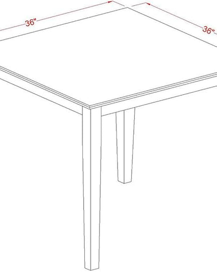 East West Furniture OXGR5-LWH-W Oxford 5 Piece Room Furniture Set Includes a Square Kitchen Table and 4 Dining Chairs, 36x36 Inch - LeafyLoom