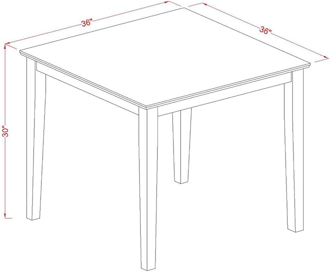East West Furniture OXAV5-OAK-C Oxford 5 Piece Dinette Set for 4 Includes a Square Room Table and 4 Linen Fabric Kitchen Dining Chairs, 36x36 Inch - LeafyLoom