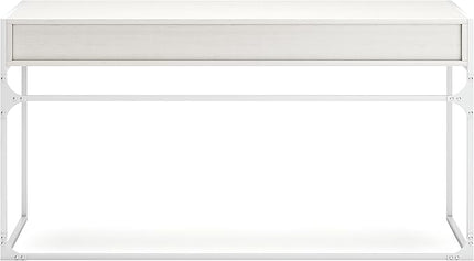 Signature Design by Ashley Deznee Modern Home Office Desk with 2 Drawers, White - LeafyLoom