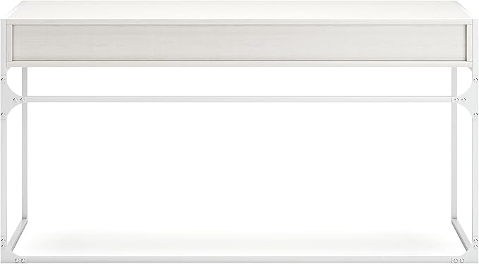 Signature Design by Ashley Deznee Modern Home Office Desk with 2 Drawers, White - LeafyLoom