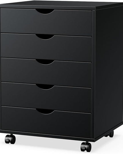 OLIXIS Chest Wood File Cabinet Rolling Organization Storage Dresser with Wheels for Home Office - LeafyLoom
