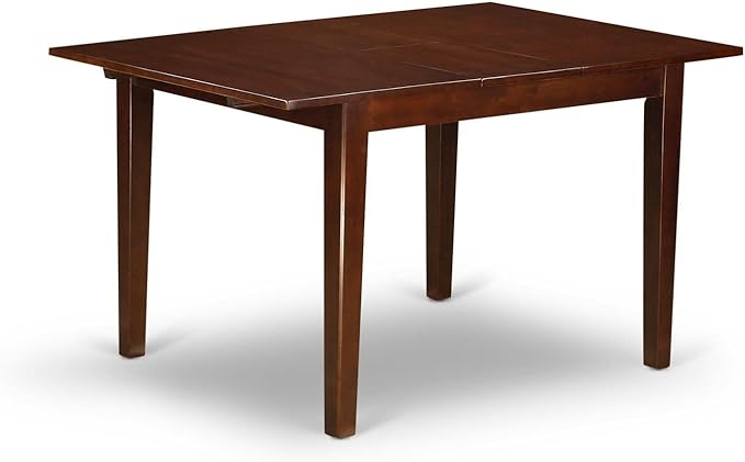 East West Furniture MLCE3-MAH-10 Milan 3 Piece Modern Dining Set Contains a Rectangle Wooden Table with Butterfly Leaf and 2 Dahlia Linen Fabric Upholstered Chairs, 36x54 Inch, Mahogany - LeafyLoom