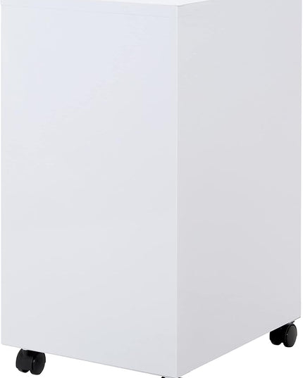 OSP Home Furnishings 2 Drawer Mobile Locking Metal File Cabinet, White - LeafyLoom