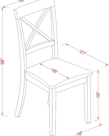 East West Furniture BOC-CAP-C Kitchen Dining Linen Fabric Upholstered Wooden Chairs, Set of 2 - LeafyLoom