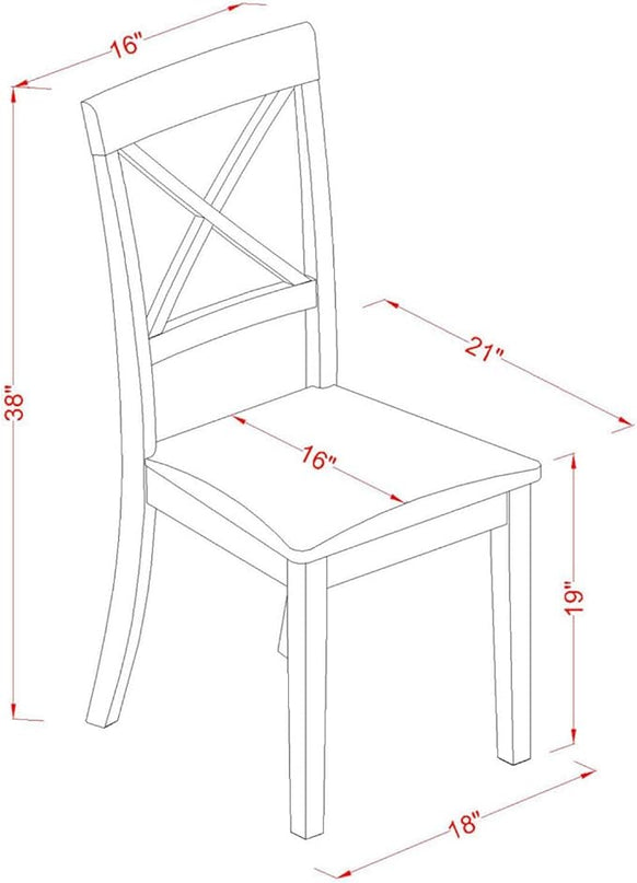 East West Furniture BOC-CAP-C Kitchen Dining Linen Fabric Upholstered Wooden Chairs, Set of 2 - LeafyLoom