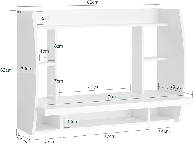 Haotian Folding Home Office Table Desk Workstation Computer Desk with Storage Shelves, Trestle Desk, White FWT18-W - LeafyLoom