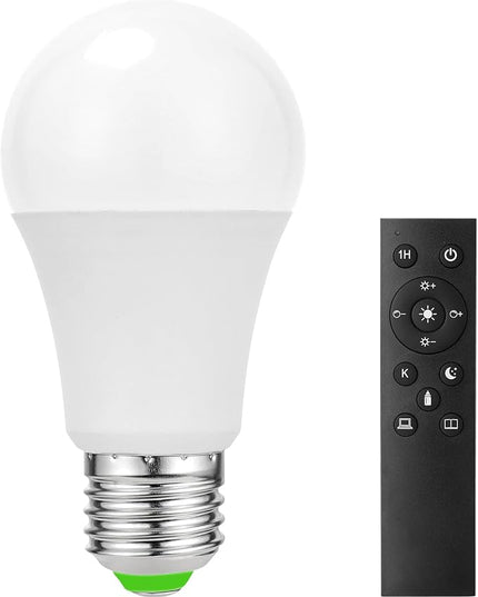 Ambimall 9W LED Light Bulbs with Remote Control, Stepless Dimmable 3000K-6000K,E26 Base - LeafyLoom