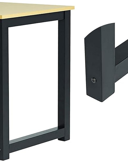 Computer Writing Desk 47 inch,Modern Simple Style PC Table, Black Metal Frame, Sturdy Home Office Table,Oak - LeafyLoom