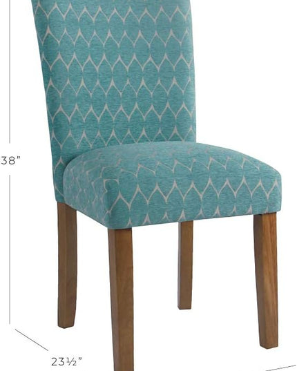HomePop Parsons Classic Upholstered Accent Dining Chair, Teal (Set of 2) - LeafyLoom
