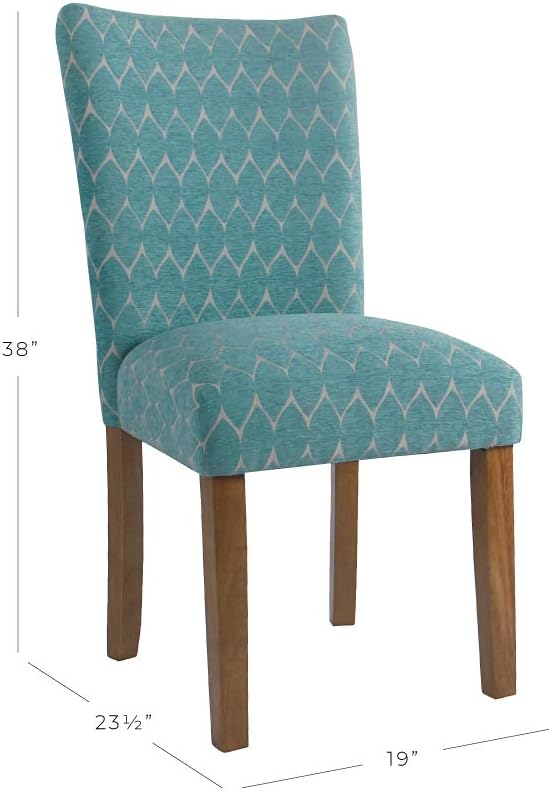 HomePop Parsons Classic Upholstered Accent Dining Chair, Teal (Set of 2) - LeafyLoom