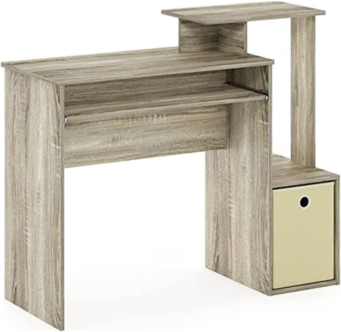 Furinno Econ Multipurpose Home Office Computer Writing Desk, Sonoma Oak/Ivory - LeafyLoom