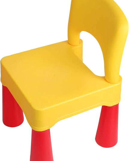 burgkidz Plastic Toddler Chair, Durable and Lightweight, 9.3" Height Seat, Indoor or Outdoor Use for Boys Girls for 18+ Months (Yellow) - LeafyLoom