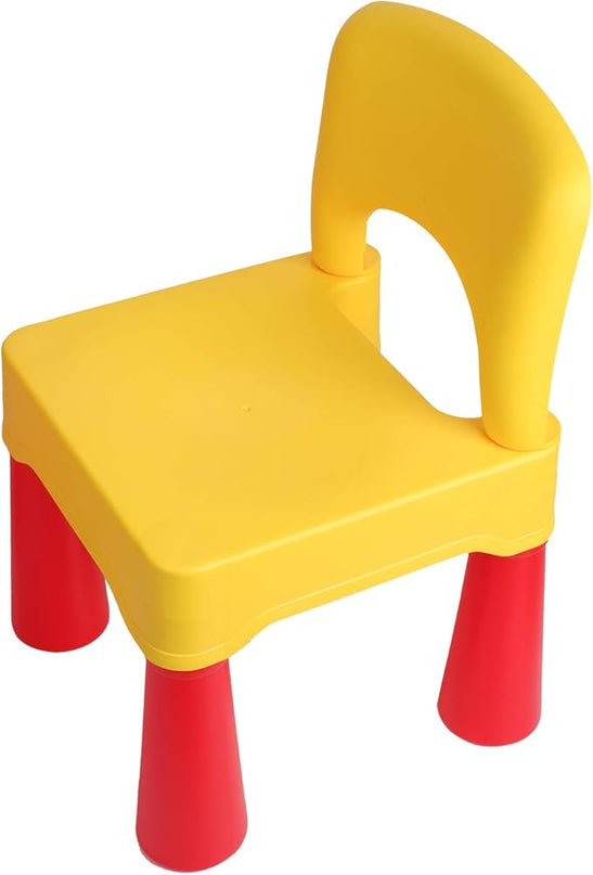 burgkidz Plastic Toddler Chair, Durable and Lightweight, 9.3" Height Seat, Indoor or Outdoor Use for Boys Girls for 18+ Months (Yellow) - LeafyLoom